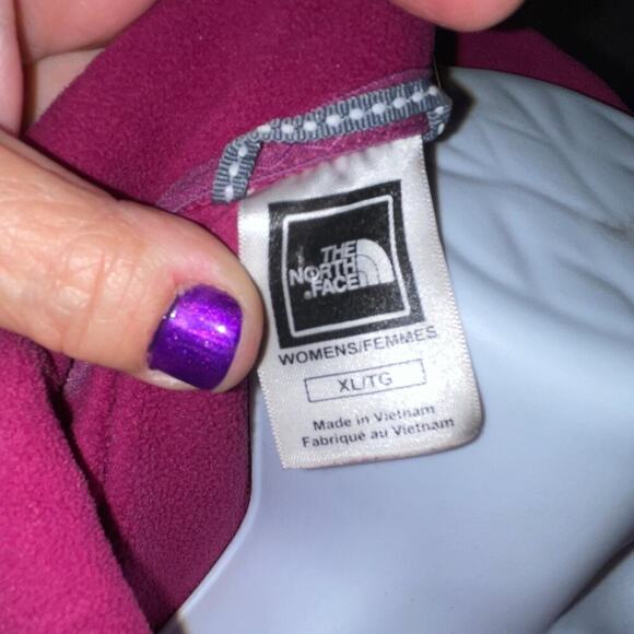 Women’s XL Fleece Sweatshirt The North Face Purple TKA-100 Lightweight - Picture 6 of 8